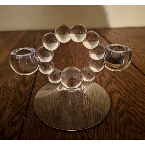 Vintage Imperial Candlewick 4 Piece Set Divided Relish 2 Twin Candleholders - Picture 4 of 4